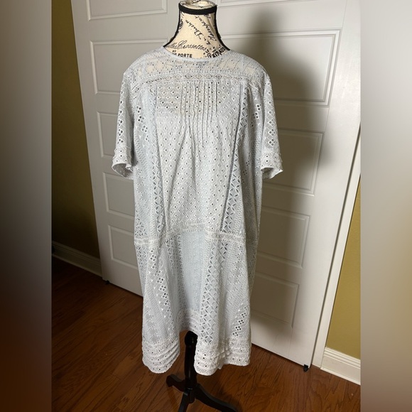 Sundance Lucille Lace Eyelet Dress, Gray - Picture 4 of 8